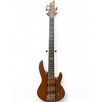 Used ESP LTD D5 5 String Natural Satin Electric Bass Guitar