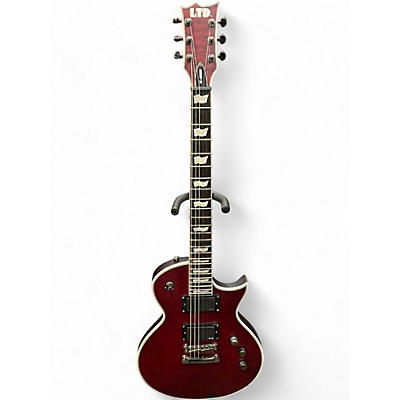 ESP Used ESP LTD EC-401QM Maroon Solid Body Electric Guitar