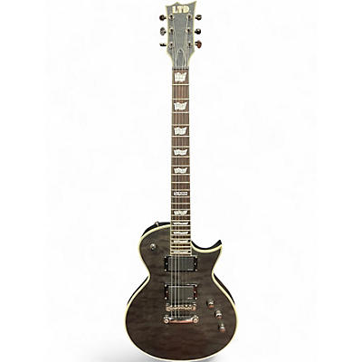Used ESP LTD EC-401QM Trans Black Solid Body Electric Guitar