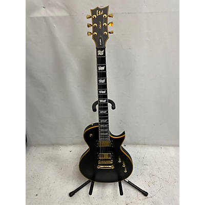 ESP Used ESP LTD EC1000 Deluxe Black And Gold Solid Body Electric Guitar