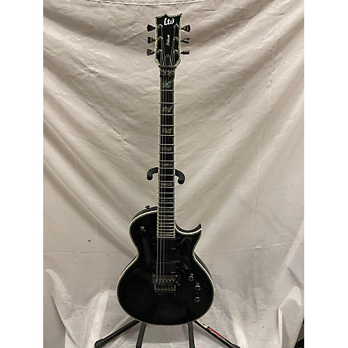 ESP Used ESP LTD EC1000 Deluxe Black And Grey Solid Body Electric Guitar Black and Grey