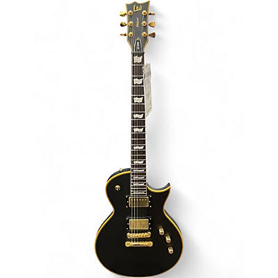Used ESP LTD EC1000 Deluxe Black and Gold Solid Body Electric Guitar