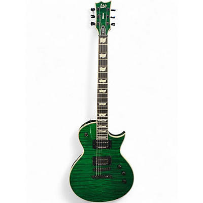 Used ESP LTD EC1000 Deluxe Flame Green Solid Body Electric Guitar
