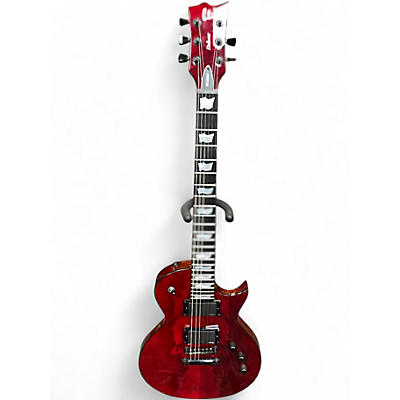 Used ESP LTD EC1000 Deluxe Transparent Red Solid Body Electric Guitar