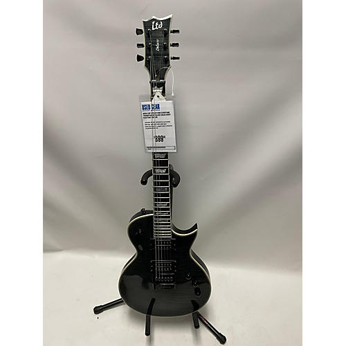 ESP Used ESP LTD EC1000 Evertune Transparent Black Solid Body Electric Guitar transparent black