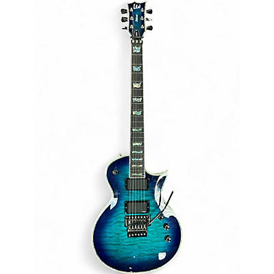 Used ESP LTD EC1000 FR Deluxe Blue Burst Solid Body Electric Guitar