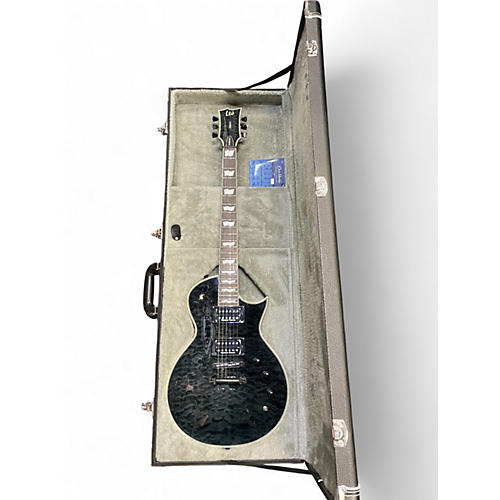 Used ESP LTD EC1000 PIEZO SEE THRU BLACK Solid Body Electric Guitar SEE THRU BLACK
