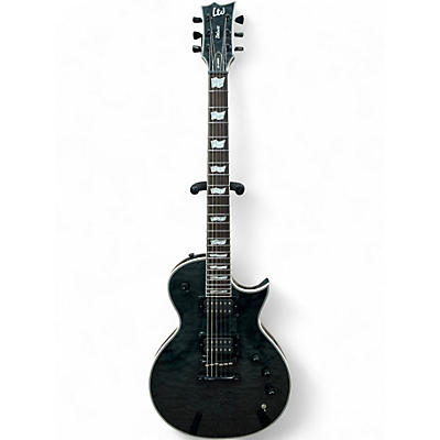 Used ESP LTD EC1000 PIEZO See Thru Black Solid Body Electric Guitar