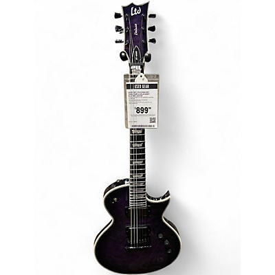 Used ESP LTD EC1000 See Thru Purple Solid Body Electric Guitar