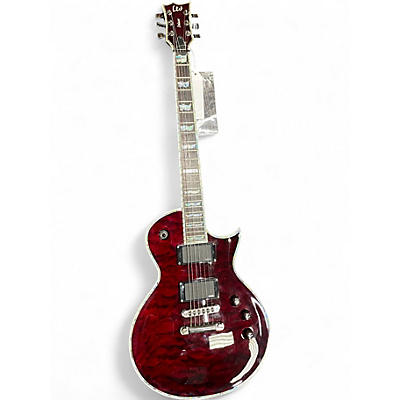 Used ESP LTD EC1000 Trans Crimson Red Solid Body Electric Guitar