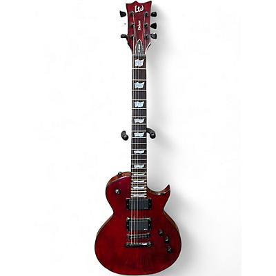 Used ESP LTD EC1000 splatted maple trans red Solid Body Electric Guitar