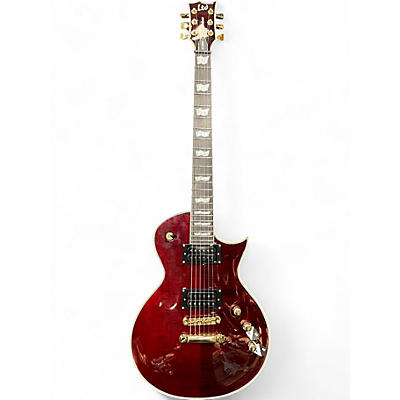 Used ESP LTD EC1000T CTM FM See-thru Black Cherry Solid Body Electric Guitar