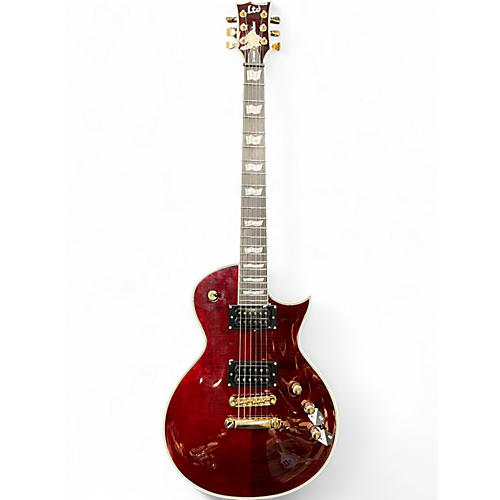 Used ESP LTD EC1000T CTM FM See-thru Black Cherry Solid Body Electric Guitar See-thru Black Cherry