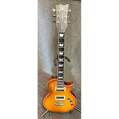 ESP Used ESP LTD EC1000T FM Satin Honey Burst Solid Body Electric Guitar Satin Honey Burst