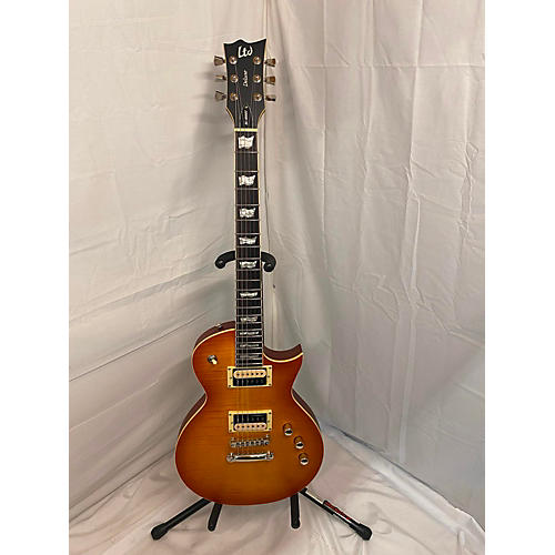 ESP Used ESP LTD EC1000T FM Satin Honey Burst Solid Body Electric Guitar Satin Honey Burst