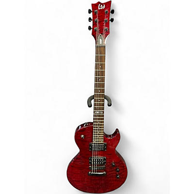 Used ESP LTD EC100QM Red Solid Body Electric Guitar