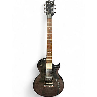 Used ESP LTD EC100QM Trans Black Solid Body Electric Guitar