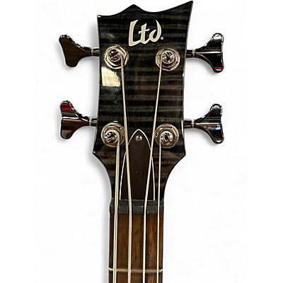 Used ESP LTD EC154DX Trans Black Electric Bass Guitar