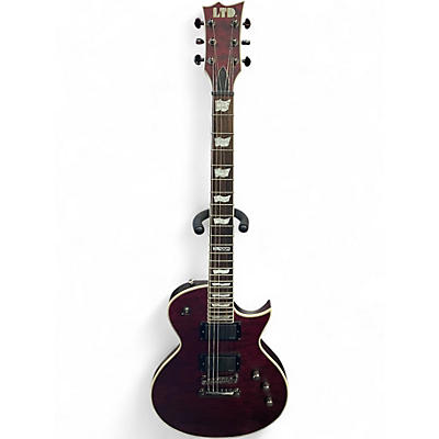 Used ESP LTD EC401QM Black Cherry Solid Body Electric Guitar