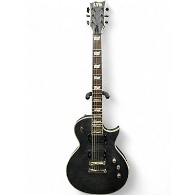 Used ESP LTD EC401QM SEE THRU BLACK Solid Body Electric Guitar