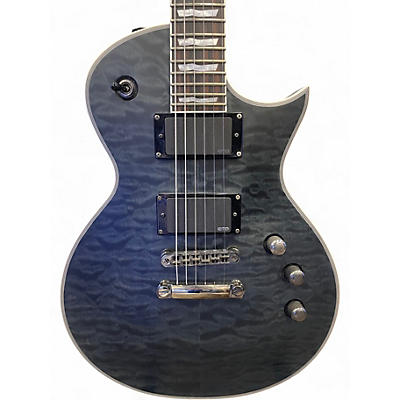 Used ESP LTD EC401QM SEE THRU BLACK Solid Body Electric Guitar