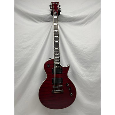 ESP Used ESP LTD EC401QM Translucent Cherry Solid Body Electric Guitar