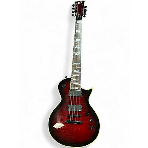 Used ESP LTD EC407FM Trans Red Solid Body Electric Guitar Trans Red