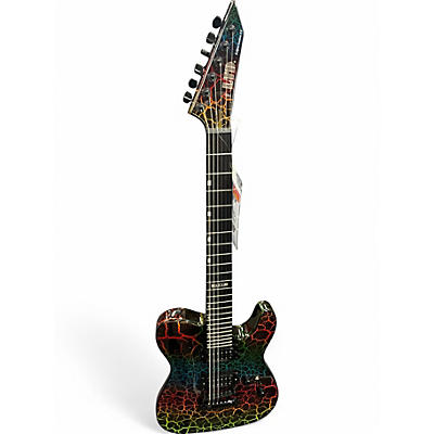 Used ESP LTD ECLIPSE CUSTOM NT '87 RAINBOW CRACKLE Solid Body Electric Guitar