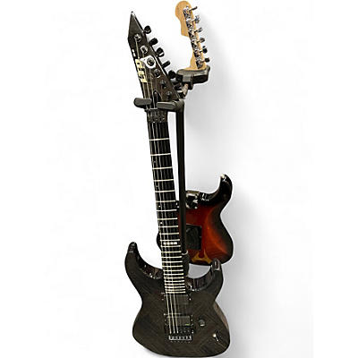 Used ESP LTD ELITE M-II BLACK AND GREEN FLAME Solid Body Electric Guitar