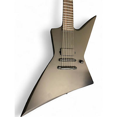 Used ESP LTD EX-7 BARITONE BLACK METAL Black Solid Body Electric Guitar