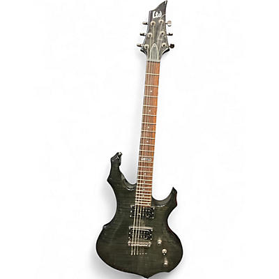 Used ESP LTD F-100FM Black Solid Body Electric Guitar