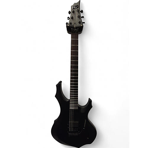 Used ESP LTD F Black Metal Flat Black Solid Body Electric Guitar Flat Black