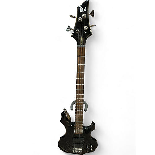 Used ESP LTD F104 Black Electric Bass Guitar Black