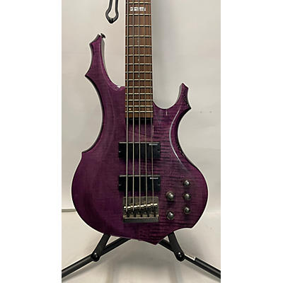 ESP Used ESP LTD F155DX 5 String Trans Purple Electric Bass Guitar