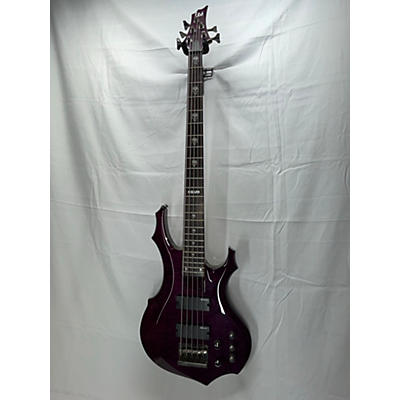 ESP Used ESP LTD F155DX 5 String Trans Purple Electric Bass Guitar