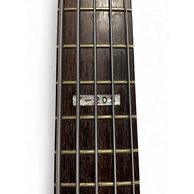 Used ESP LTD F205 5 String Chrome Blue Electric Bass Guitar