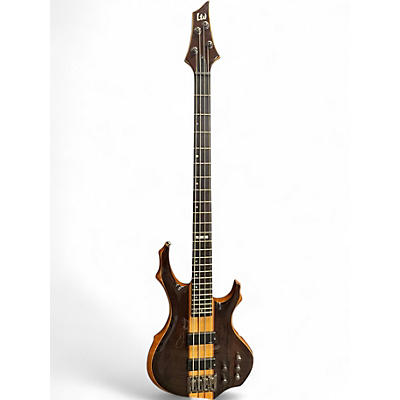 Used ESP LTD F4E MAHOGANY WALNUT MAPLE  Electric Bass Guitar