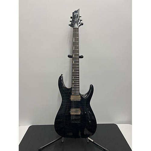 ESP Used ESP LTD H1001FM Deluxe Black Solid Body Electric Guitar Black