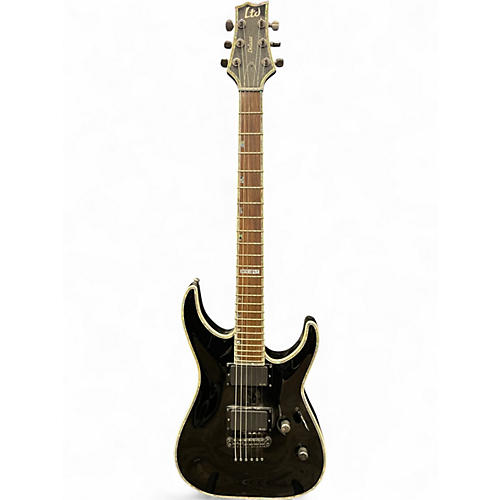 Used ESP LTD H1001FM Deluxe Black Solid Body Electric Guitar Black