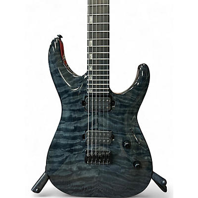 Used ESP LTD H1001FM Deluxe Trans Black Solid Body Electric Guitar