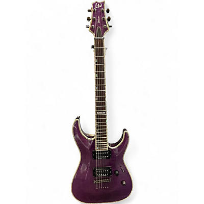 Used ESP LTD H1001FM Deluxe Trans Purple Solid Body Electric Guitar