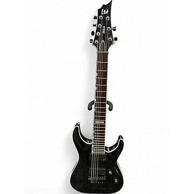 Used ESP LTD H1007 7 String Trans Black Solid Body Electric Guitar