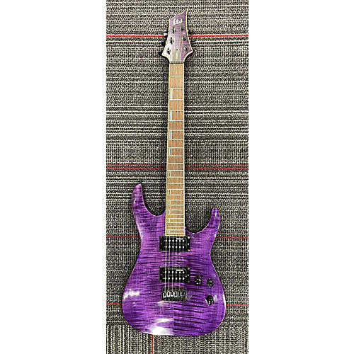 ESP Used ESP LTD H200 See Thru Purple Solid Body Electric Guitar See Thru Purple