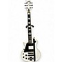 Used ESP LTD Iron Cross LH Black and White Solid Body Electric Guitar Black and White
