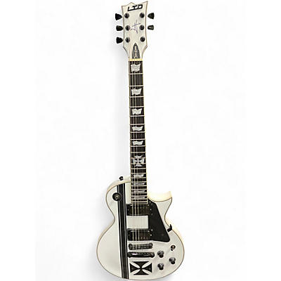 Used ESP LTD James Hetfield Signature Iron Cross Alpine White Solid Body Electric Guitar