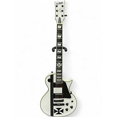 Used ESP LTD James Hetfield Signature Iron Cross Alpine White Solid Body Electric Guitar