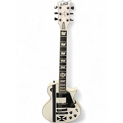 Used ESP LTD James Hetfield Signature Iron Cross Arctic White Solid Body Electric Guitar