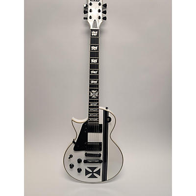 ESP Used ESP LTD James Hetfield Signature Iron Cross Left Handed White Solid Body Electric Guitar