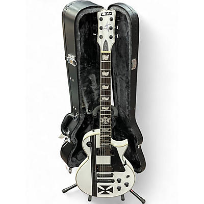 Used ESP LTD James Hetfield Signature Iron Cross Snow White Solid Body Electric Guitar