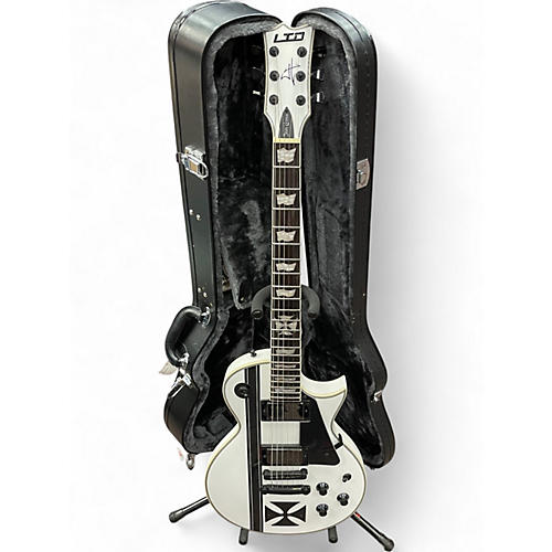 Used ESP LTD James Hetfield Signature Iron Cross Snow White Solid Body Electric Guitar Snow White